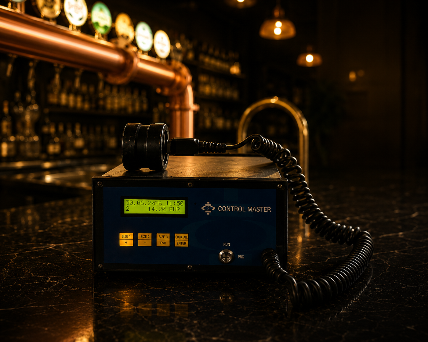 ControlMaster uređaj za kontrolu točenja pića ugrađen na šanku